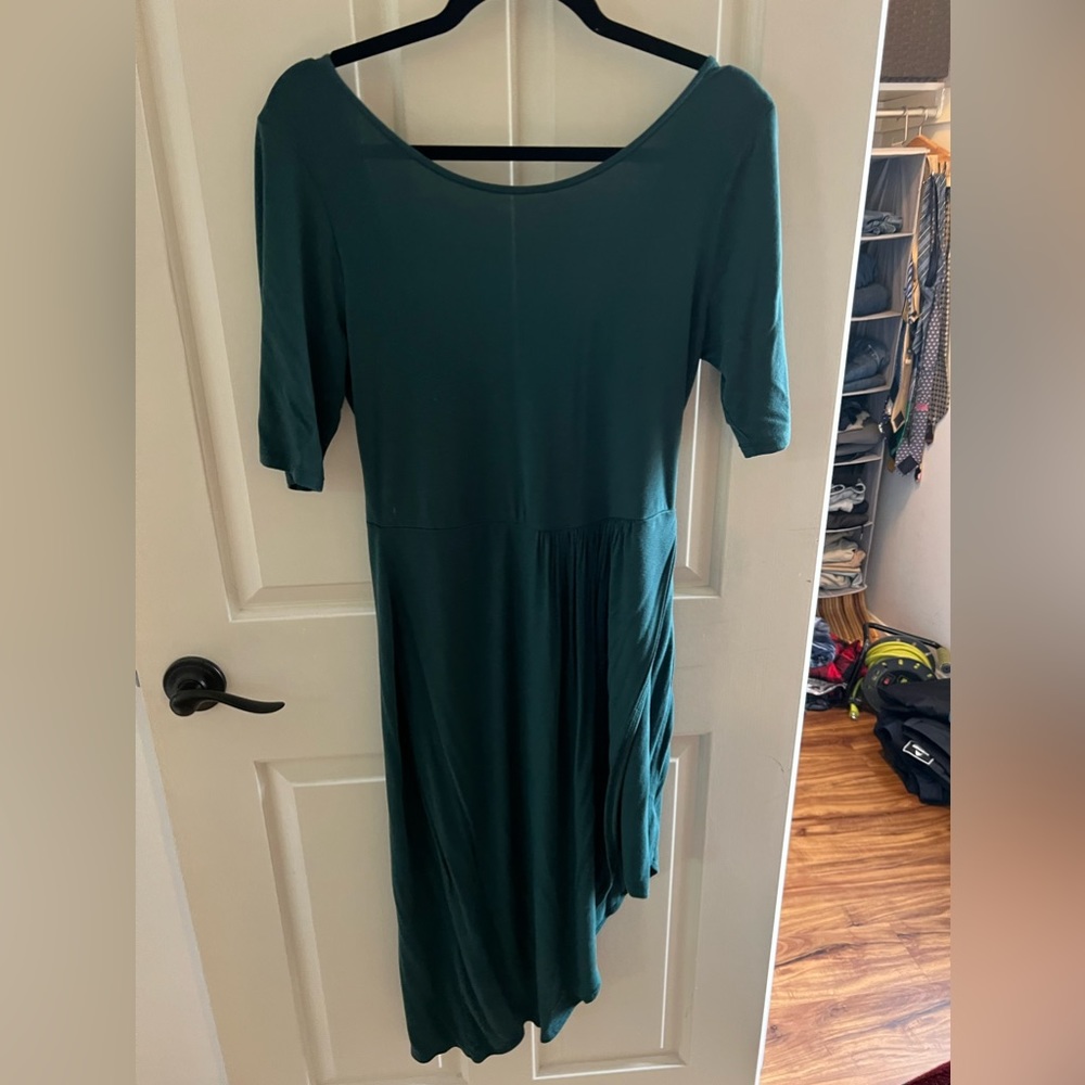 Emerald green asymmetrical dress